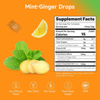 Mint-Ginger Drops, Fast-Acting Nausea Relief, Support Motion Sickness and Morning Sickness Relief, Added Vitamin B6, 30 Wrapped Ginger Candies