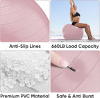 APEXUP Yoga Ball, 660 lbs Anti-Burst Exercise Ball with Pump, 5 Sizes