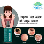 Herbal Anti Fungal Spray | Skin Care Spray for Itching, Odour & Irritation | Natural Ingredients | Suitable for Feet, Underarms & Body | 60ml