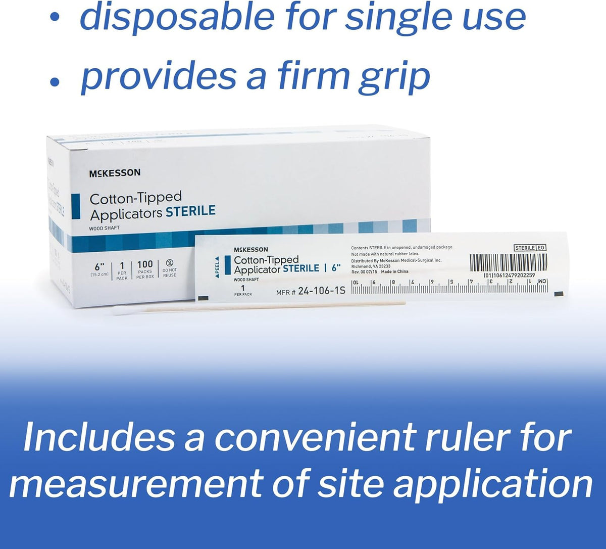 McKesson Sterile Swabstick 24-106-1S 1 Pack(s), 100 /Pack