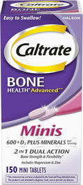 Caltrate Minis 600 Plus D3 Vitamin D and Calcium Supplement Tablets, 150 Ct