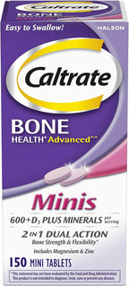 Caltrate Minis 600 Plus D3 Vitamin D and Calcium Supplement Tablets, 150 Ct