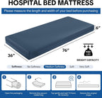 HOMBYS FDA Registered 5-Zone Memory Foam Hospital Bed Mattress, 76"x36"x6" Pressure Relief for Home & Clinical Use, Waterproof & Machine-Washable Cover, Supports 500 lbs for Bariatric & Elderly Care