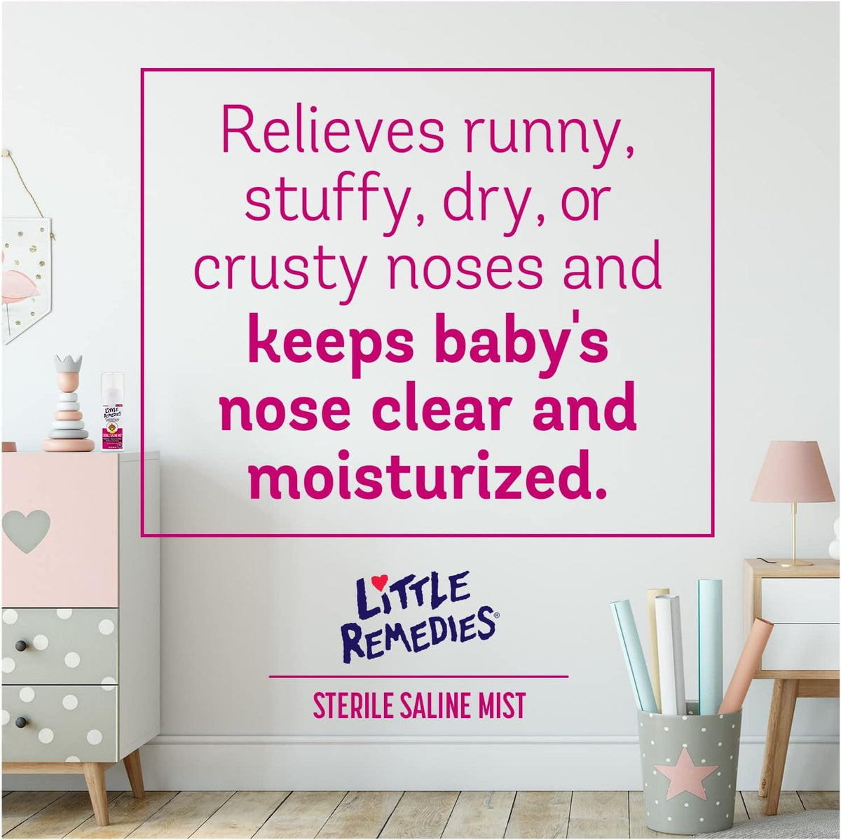 Little Remedies Sterile Baby Saline Nasal Mist, 3 Fl Oz | Safe for Newborns, Relieve Stuffy and Dry Noses, Drug-Free, Gently Wash Away Mucus