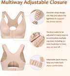 DotVol Non-Wired Post Surgery Bra with Front Closure Adjustable Straps