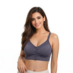 Women's Front Button Wire-Free Bra - Post-Surgery & Nursing Comfort Bralette | Lightly-Padded with Adjustable Strap Comfortable Bra Free Size
