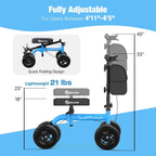 WHLICKS Foldable All Terrain Knee Scooter for Adults for Foot Injuries