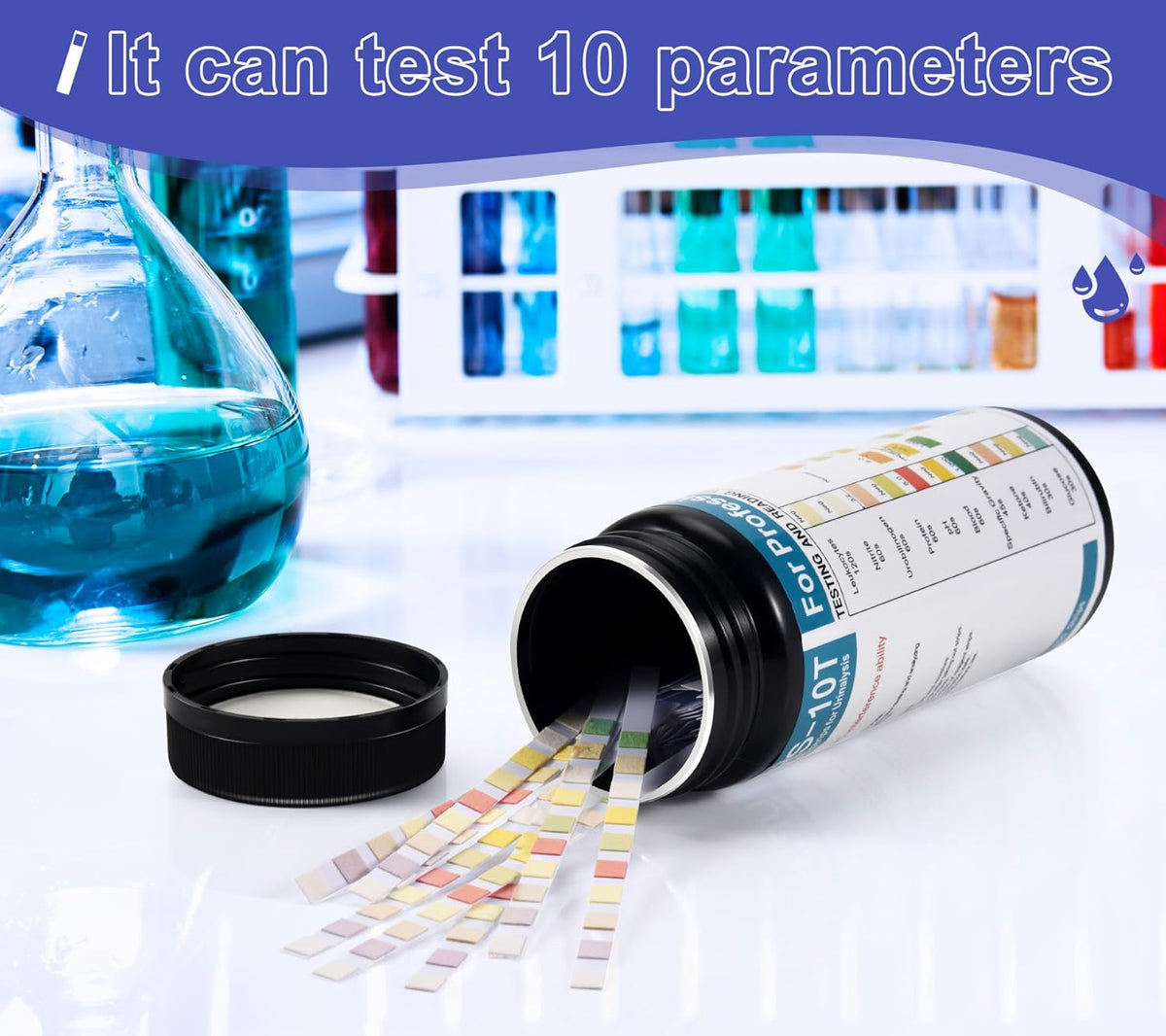 Urinalysis Test Strips, Urine Test Strips, 10 Parameter Urine Strips, Accurate Results, Urinalysis Home Testing Stick Kit to Help Monitor Your Health, Urine Strips DipstickTests - 100 Strips