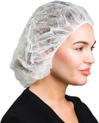 Unisex Polypropylene Bouffant Caps [100 | 1000 | BLACK | WHITE | BLUE | RED |ORANGE | GREEN | 21" | 24" | 28"]