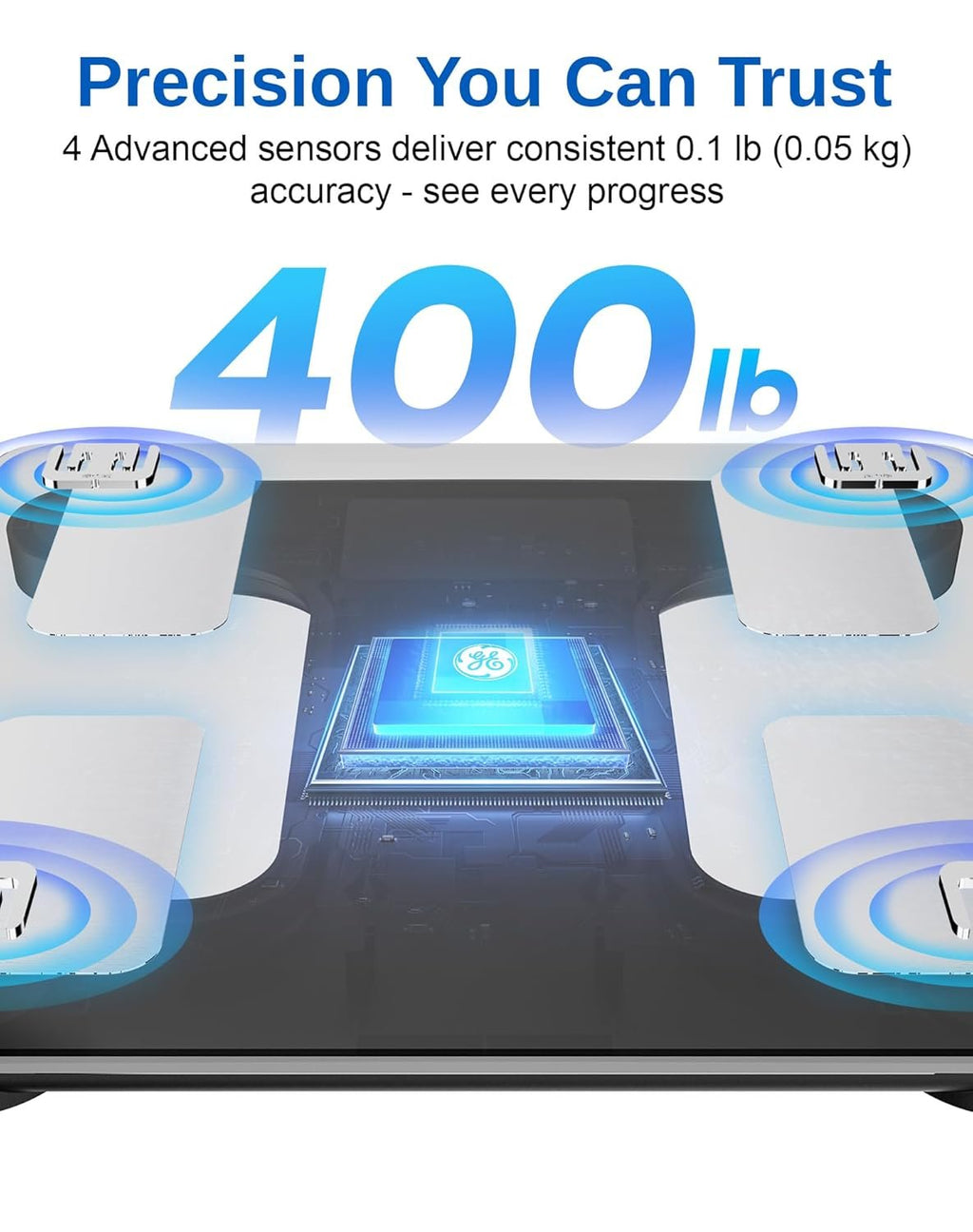 GE Smart Scale for Body Weight BMI Body Fat, Digital Bluetooth Scale 400lb