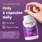 Conceive Plus Women's Fertility Support - Supports Menstrual Regularity & Hormonal Balance - Fertility Supplements for Women with Folate, Vitamin C, Zinc, & Inositol - Prenatal Vitamins - 60 Capsules
