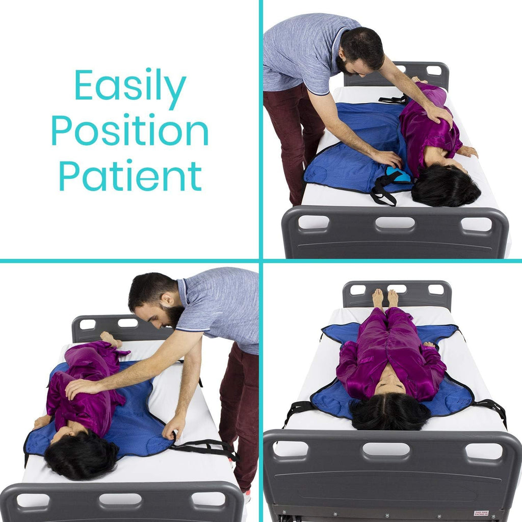 Vive Patient Lift Sling with Opening (400lb Capacity) - Lifting Aid Straps | For Transfer - Commode Chair for Hydrolic Medical Full Body Device for Elderly, Bariatric, Nursing, Caregiver - Mesh Support