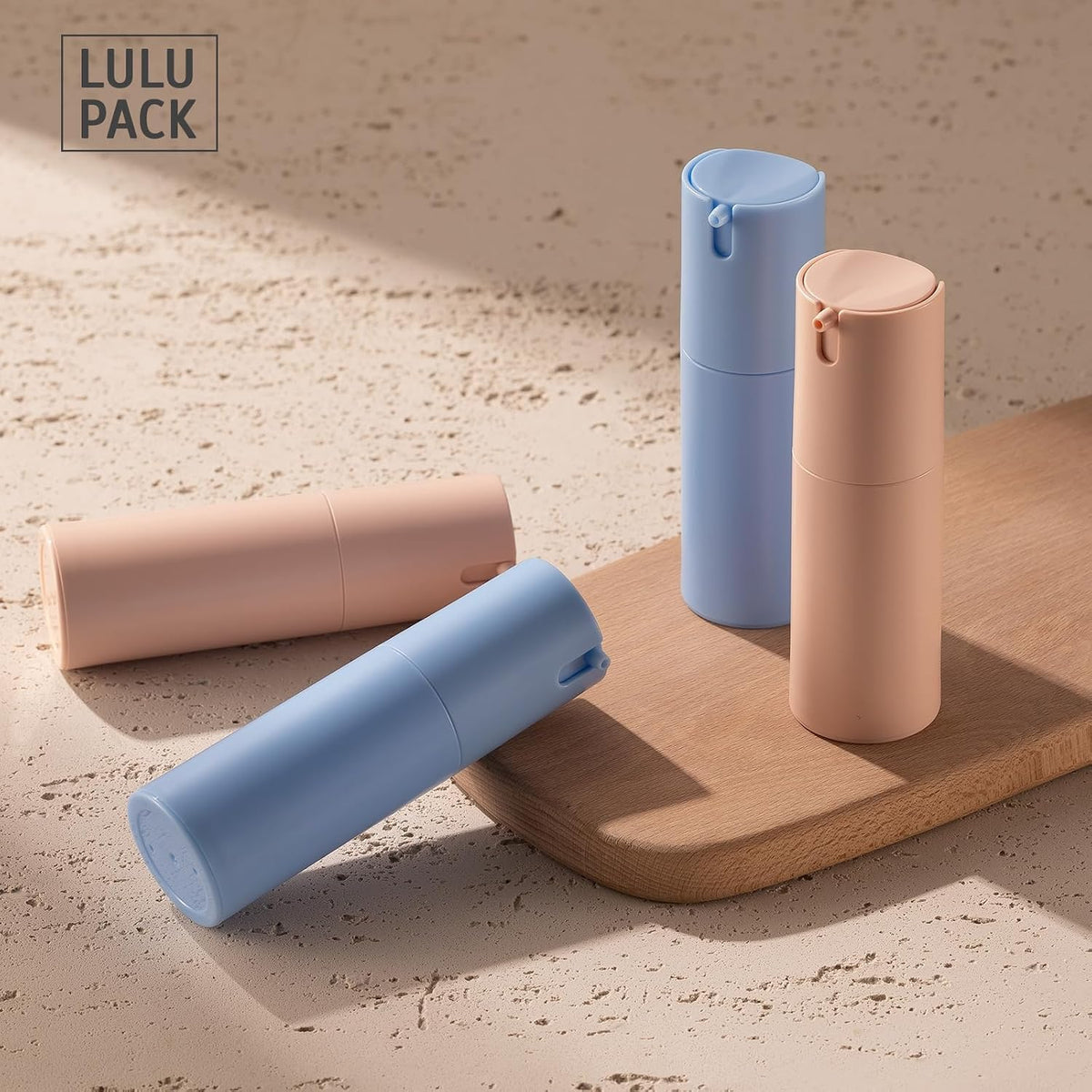 Lulupack Airless Pump Bottles Travel Size, 1 oz 3 PCS Refillable Container
