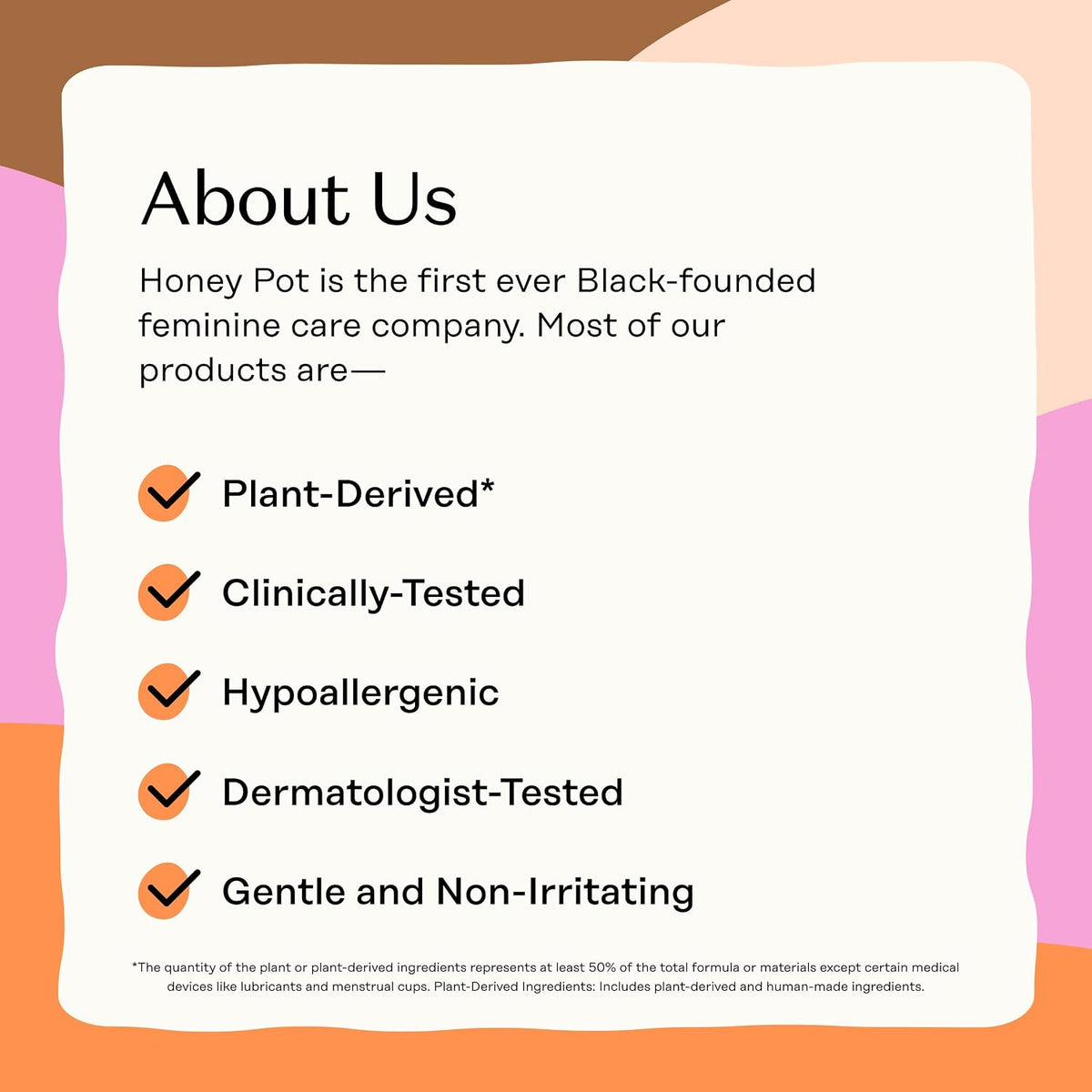 The Honey Pot Company - Cotton Comfort - Panty Liners for Women | Non-Herbal - Organic Cotton Cover & Ultra-Absorbent Pulp Core - Sanitary Pads - Feminine Care - 120ct