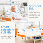Upgrade 5 Function Full Electric Hospital Bed, Medical Bed with Lateral Tilting for Home Use, Adjustable Hospital Bed with Mattress, Locking Casters, IV Pole