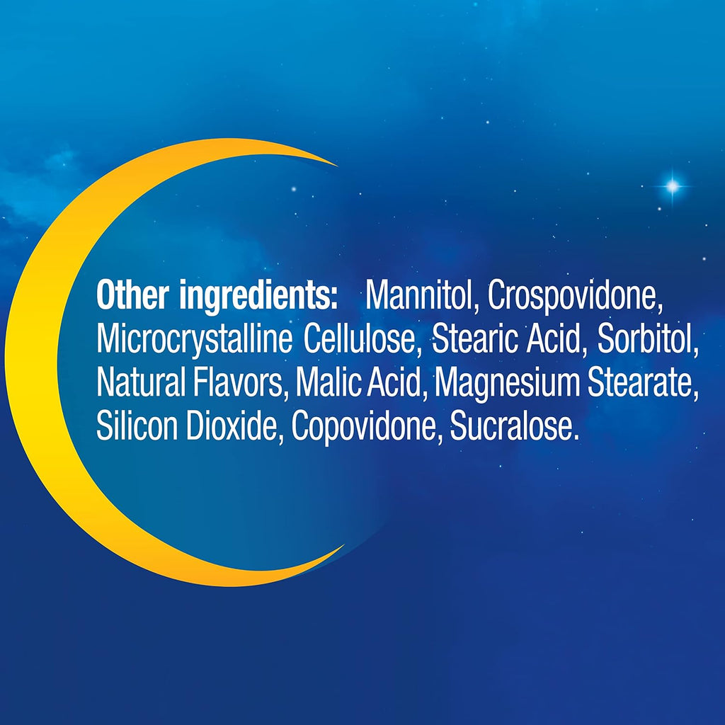 MidNite Back to Sleep Low Dose, 1.5 mg Melatonin Sleep Aid, Non-Habit Forming, Herbal Dietary Supplement for Adults, Drug-Free, Gluten-Free & Lactose-Free, Vegetarian, Vegan, 30 Quick Melt Tablets