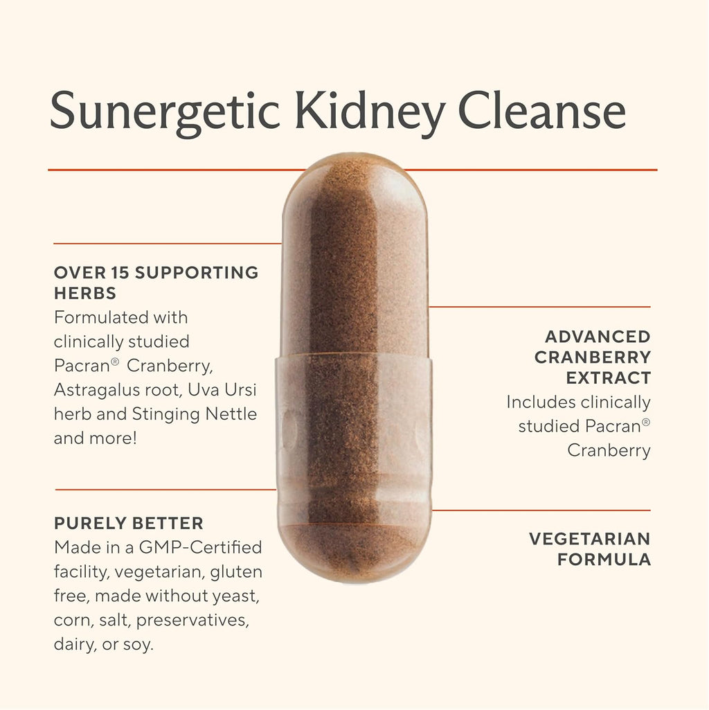 Premium Kidney Cleanse Supplement - Powerful Kidney Support Formula with Cranberry Extract Helps Support Healthy Kidneys & Urinary Tract Support- 60 Vegetarian Capsules