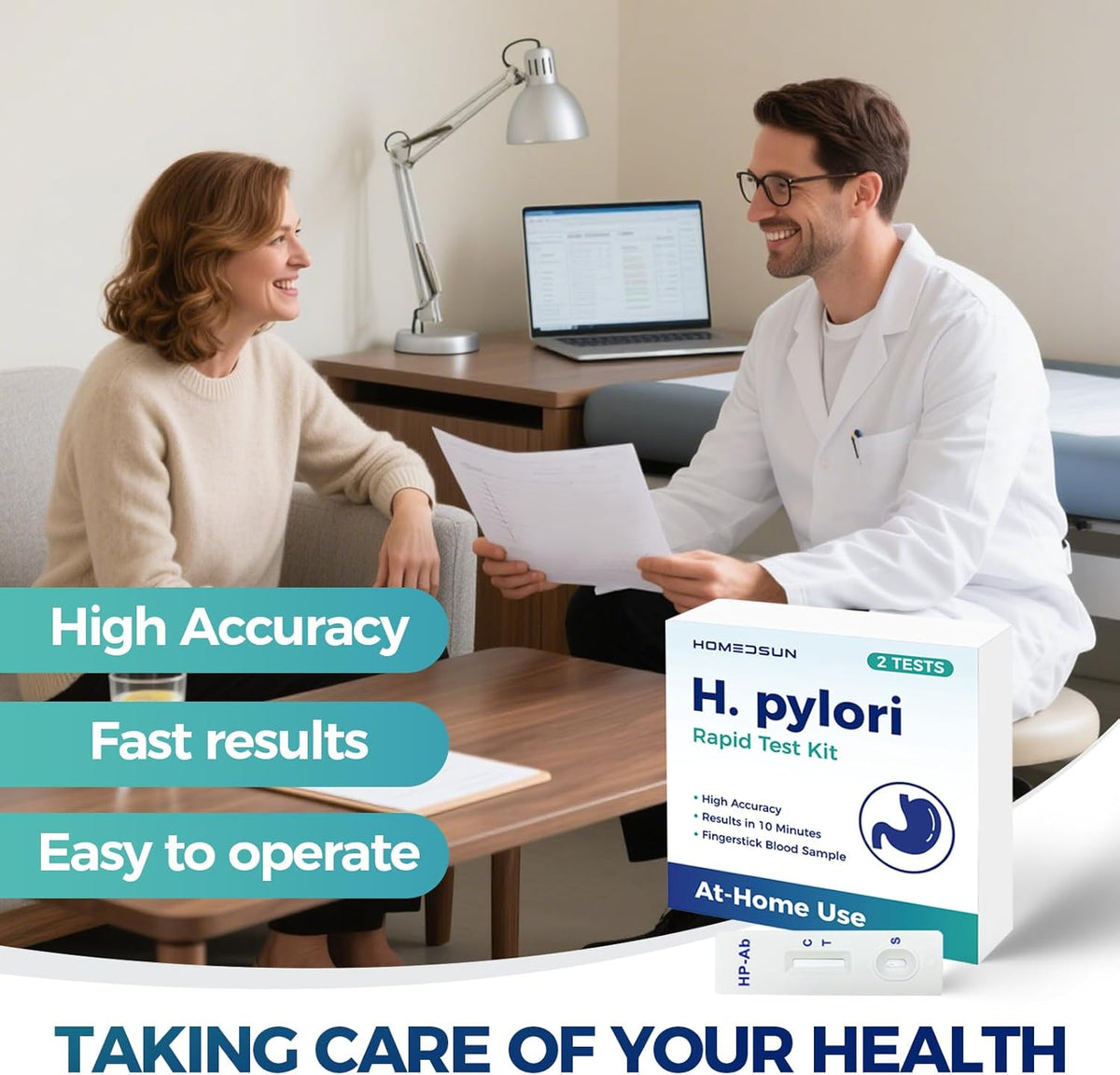 H. Pylori Antibody Test Kit Rapid at-Home Blood Test for Helicobacter Pylori Detection Easy to Use Non-Invasive Quick Results