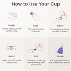 EcoBlossom Reusable Menstrual Cup Set - The Most Reliable Medical Grade Silicone Period Cups - Comfortably use for 12 Hours (Small & Large)