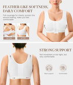 BRABIC Women Front Closure Post Surgery Compression Everyday Bras for Mastectomy Support with Adjustable Straps Wirefree