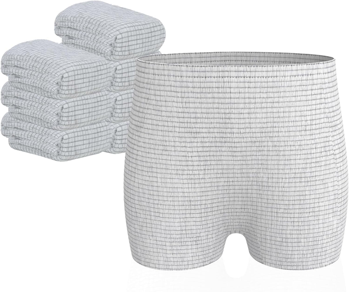 hetaida Postpartum Disposable Underwear, C-Section Underwear for Women, High Waist Maternity Panties, Latex-Free, Super Breathable & Soft, High Stretchable, 8 Count Grey