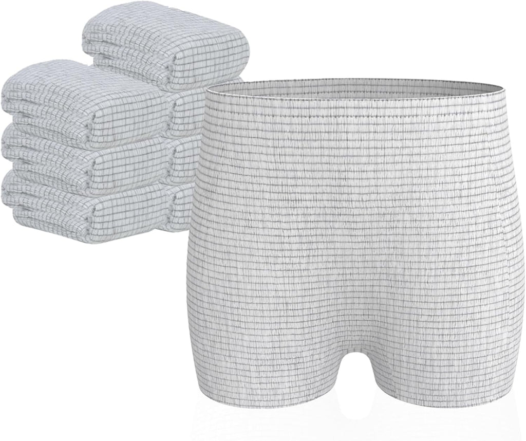 hetaida Postpartum Disposable Underwear, C-Section Underwear for Women, High Waist Maternity Panties, Latex-Free, Super Breathable & Soft, High Stretchable, 8 Count Grey, Grey, One Size Extra Tall