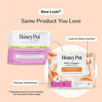 The Honey Pot Company - Cotton Comfort - Regular Pads for Women | Non-Herbal - Organic Cotton Cover - Menstrual Pads w/Wings - No Fragrance & Ultra-Absorbent Pulp Core - Feminine Care - 80ct