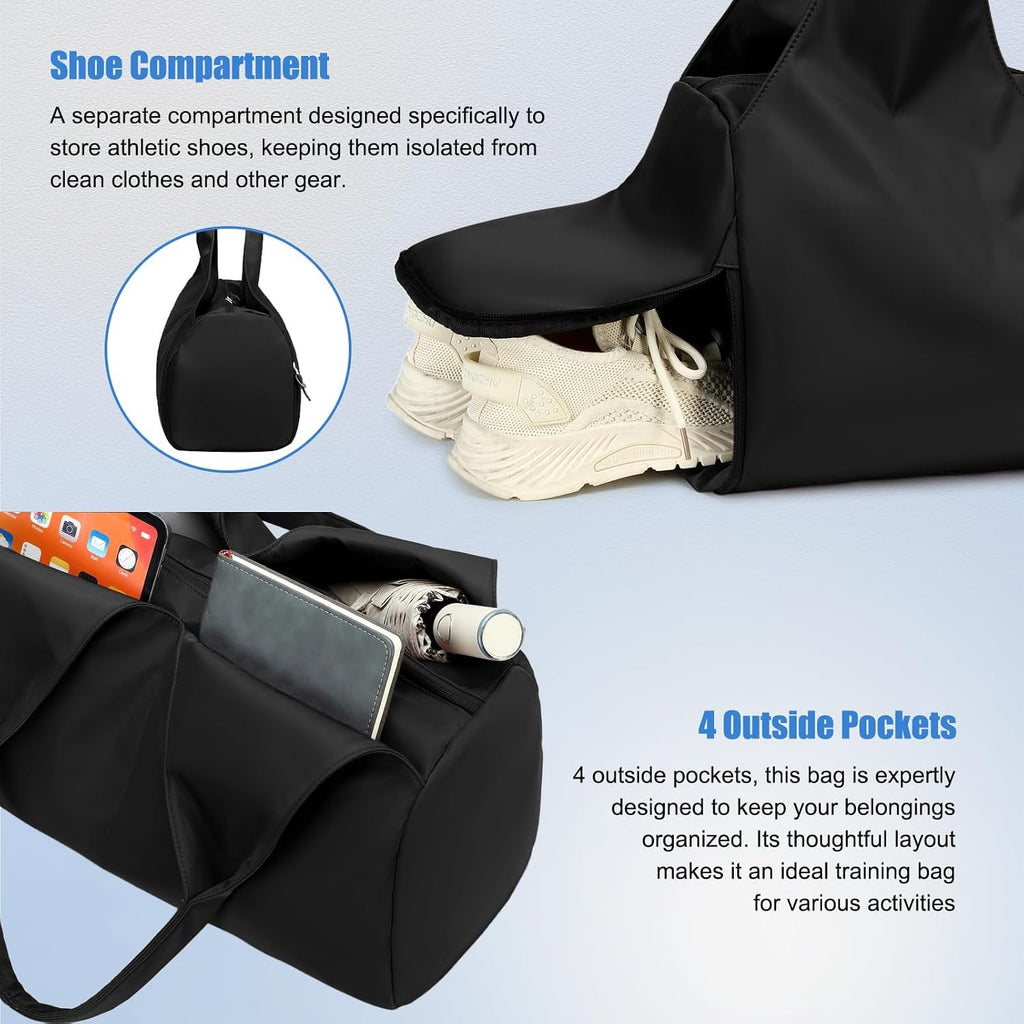 Forestfish Gym Bag For Women With Shoes Compartment & Wet Dry