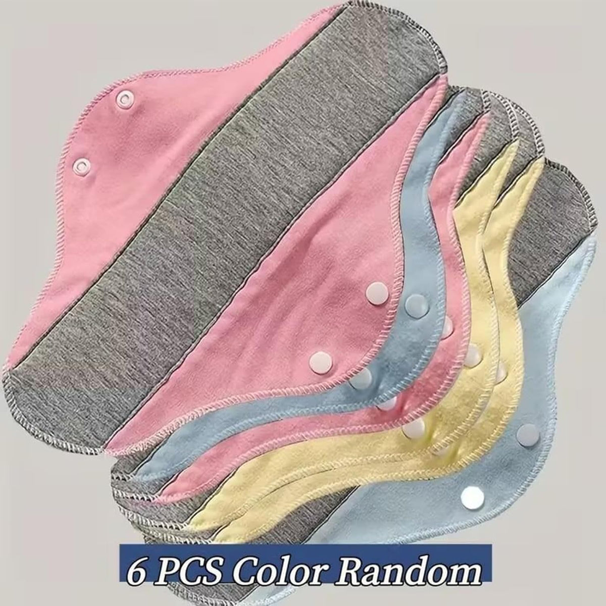 Soft & Secure Bamboo Cloth Pads - Pack of 6 Reusable Sanitary Pads | 230mm Organic Cotton, Leak-Proof for Medium/Heavy | Odour-Absorbing, Eco-Friendly Period & Postpartum Care