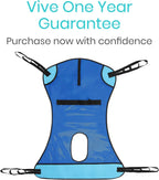 Vive Patient Lift Sling with Opening (400lb Capacity) - Lifting Aid Straps | For Transfer - Commode Chair for Hydrolic Medical Full Body Device for Elderly, Bariatric, Nursing, Caregiver - Mesh Support