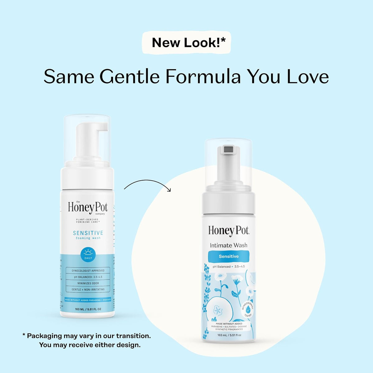The Honey Pot Company - Feminine Wash - Sensitive - pH Balanced | Herbal Infused Plant-Based Feminine Care for Sensitive Skin - Daily Intimate Cleanser for Women - 5.51 Fl Oz