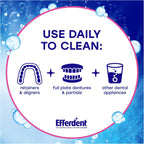 Efferdent Denture Cleaner Tablets, Complete Clean, 126 Count | Retainer Cleaner, Use Daily To Clean Dental Appliances, Full Plate Dentures, Aligners & Mouth Guards