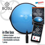 Bosu Balance Ball Exercise Trainer, Home Gym Equipment w/Guided Workouts & Pump, 26" Inflatable Fitness Platform for Strength Training, Standing, Balancing, and Core Workout