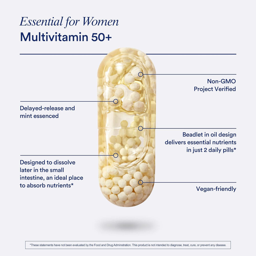 Ritual Women's 50+ Multivitamin - 60 Capsules - 30 Servings | Key Essential Vitamins and Minerals to Support Menopause, Energy, Heart, Bone, Brain Health* - Folate, DHA - Vegan - Mint