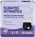 Disposable Menstrual Panties for Women with Abundant Flow, Women's Leakproof Postpartum Panties, Black, Size L, 10 Pack