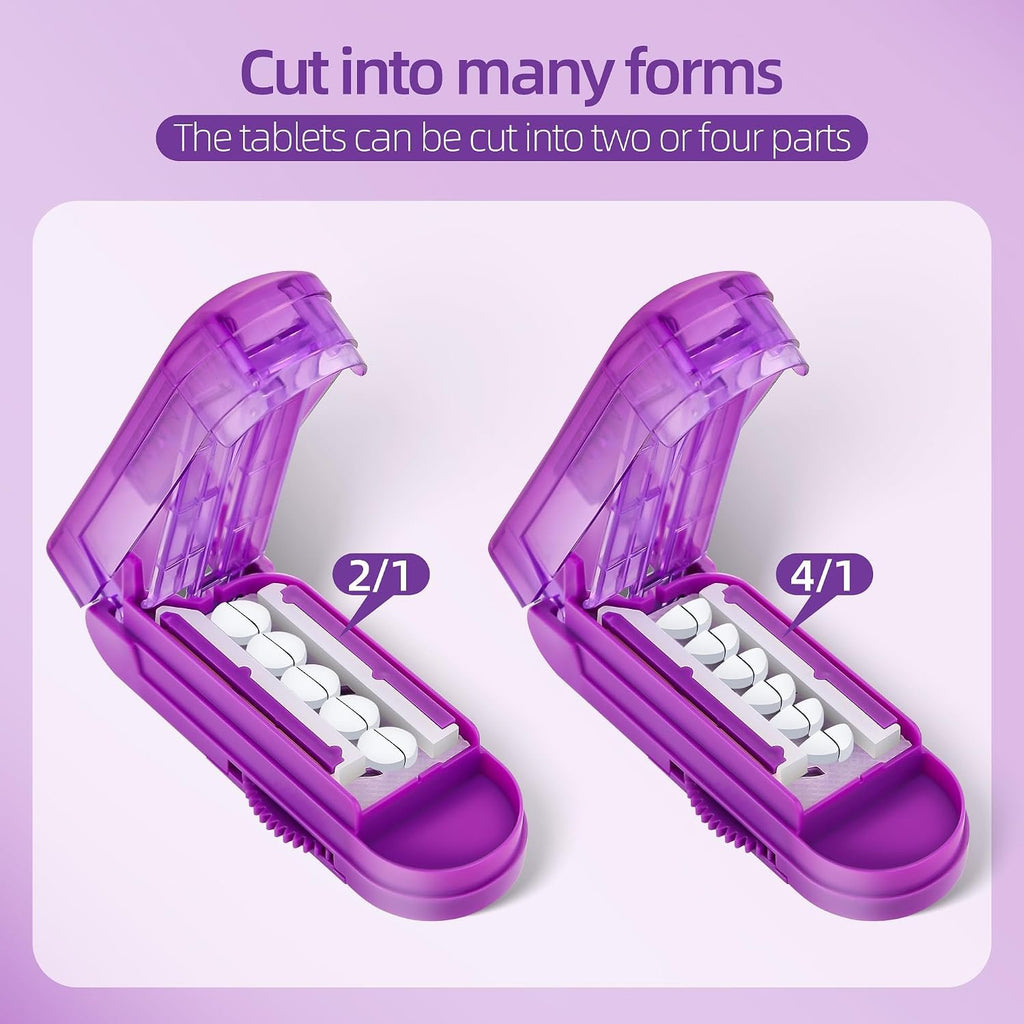 DUBSTAR Pill Cutter Splitter for Small and Tiny Pills Multiple Cuts Purple