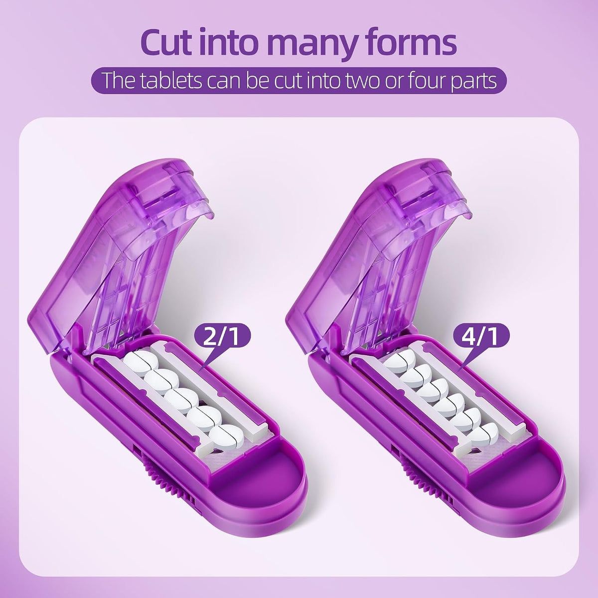 DUBSTAR Pill Cutter Splitter for Small and Tiny Pills Multiple Cuts Purple