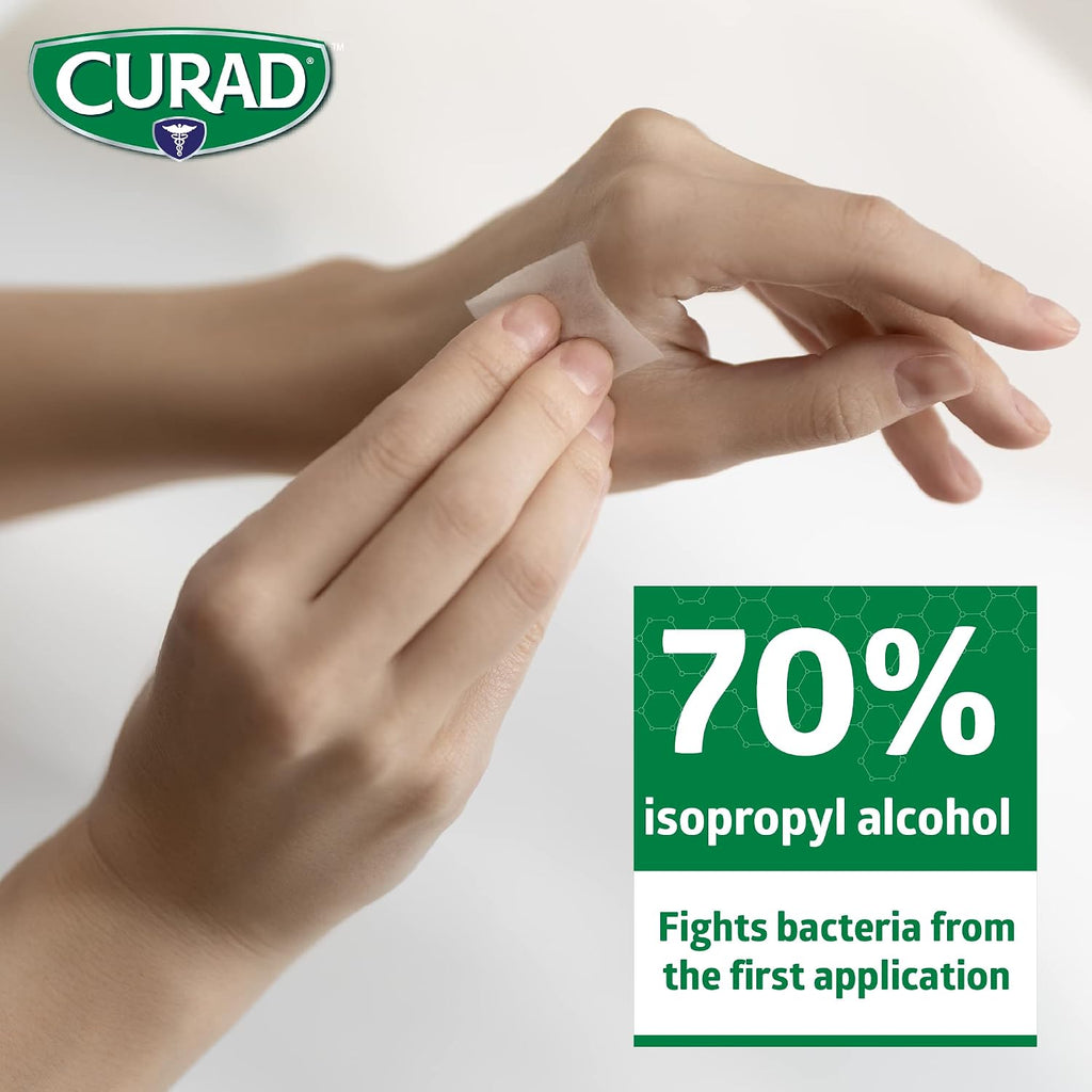 Curad, Alcohol Prep Pads, Medium Isopropyl Alcohol Wipes Individually Wrapped, 400 Count