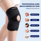 JOMVD Knee Brace for Knee Pain, Meniscus Tear, Adjustable Knee Support with Side Spring Stabilizers for Meniscus Tear, ACL, Arthritis, Knee Pain Relief, Women and Men, Large