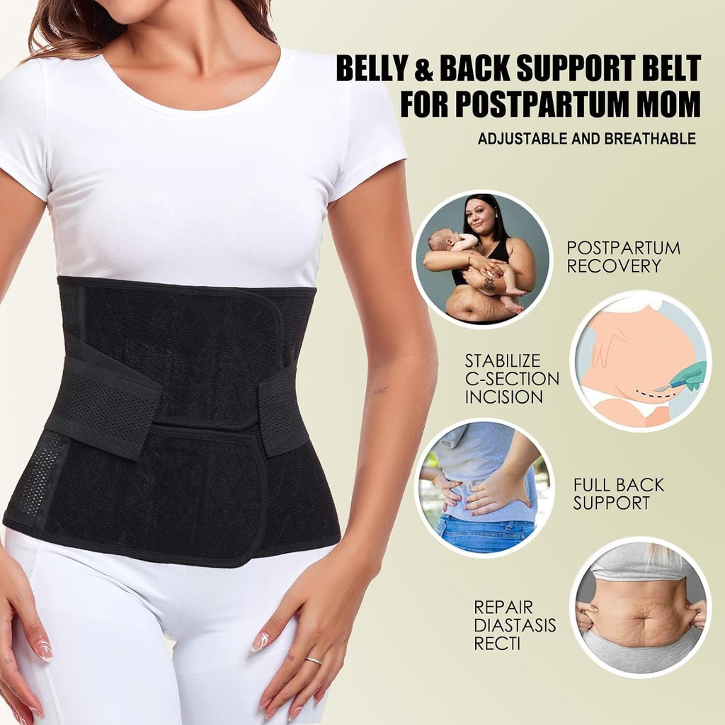 MAMODY Postpartum Belly Band Belly Wrap Abdominal Binder Post Surgery