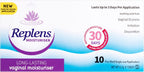 Replens Long Lasting Vaginal Moisturiser, 10 Pre-Filled Applicators, Up to 30 Day Supply - Soothing Relief from Dryness, Provides Additional Moisture and Comfort