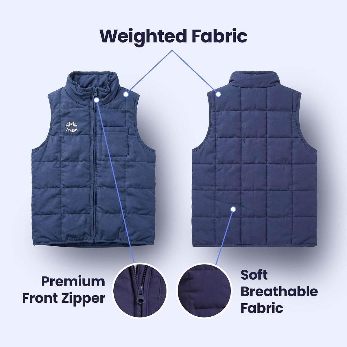 Sereni Weighted Calming Vest for Kids, Therapy Compression Vest, Sensory for Emotional Regulation