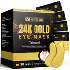 Under Eye Patches (30 Pairs), 24K Gold Eye Mask for Dark Circles | for Puffy Eyes, Bags and Wrinkles, with Collagen, Hyaluronic Acid, Relieves Pressure, Revitalises Skin for Women and Men