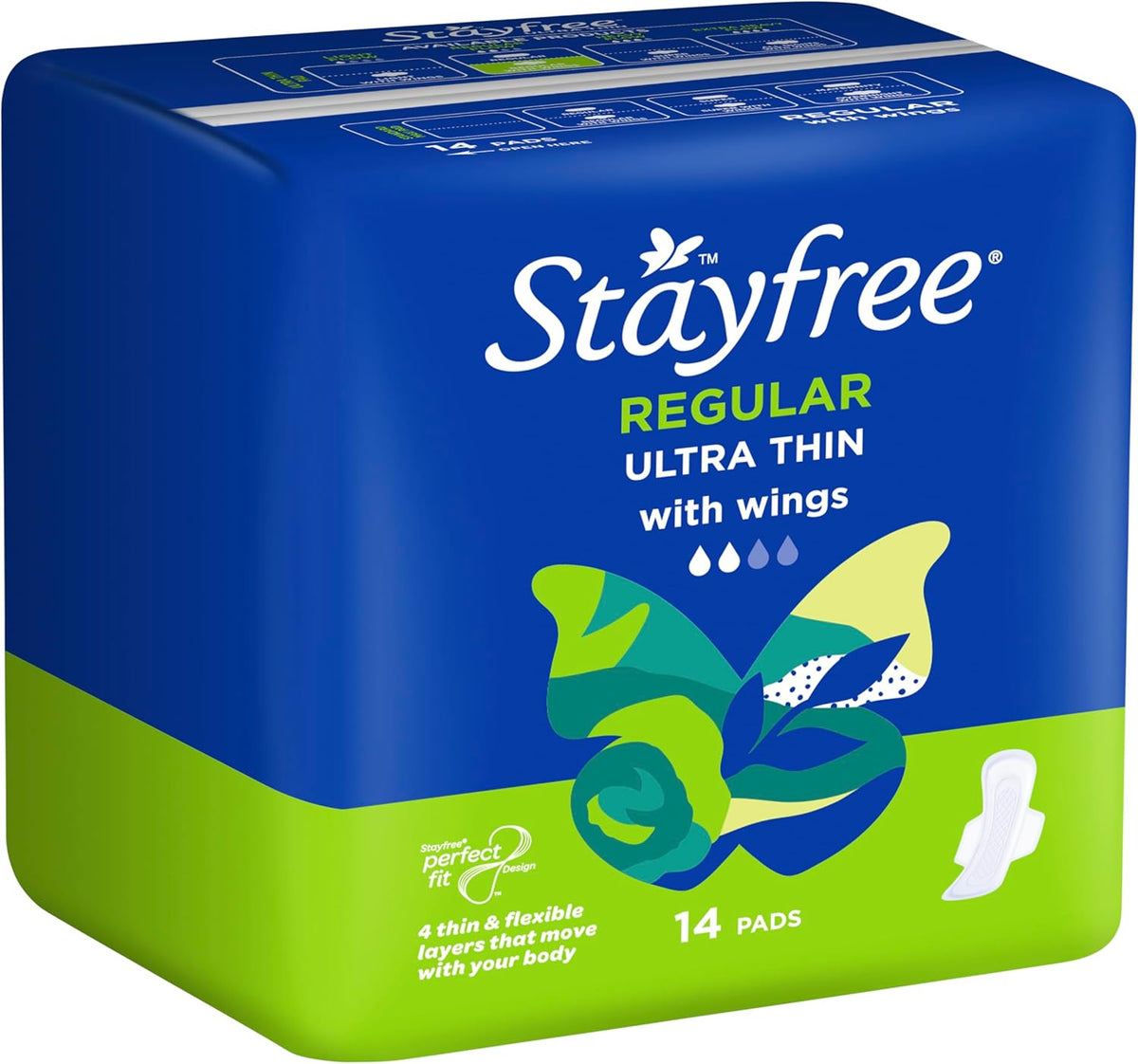 Stayfree Ultra Thin Regular Pads With Wings 14 Pack