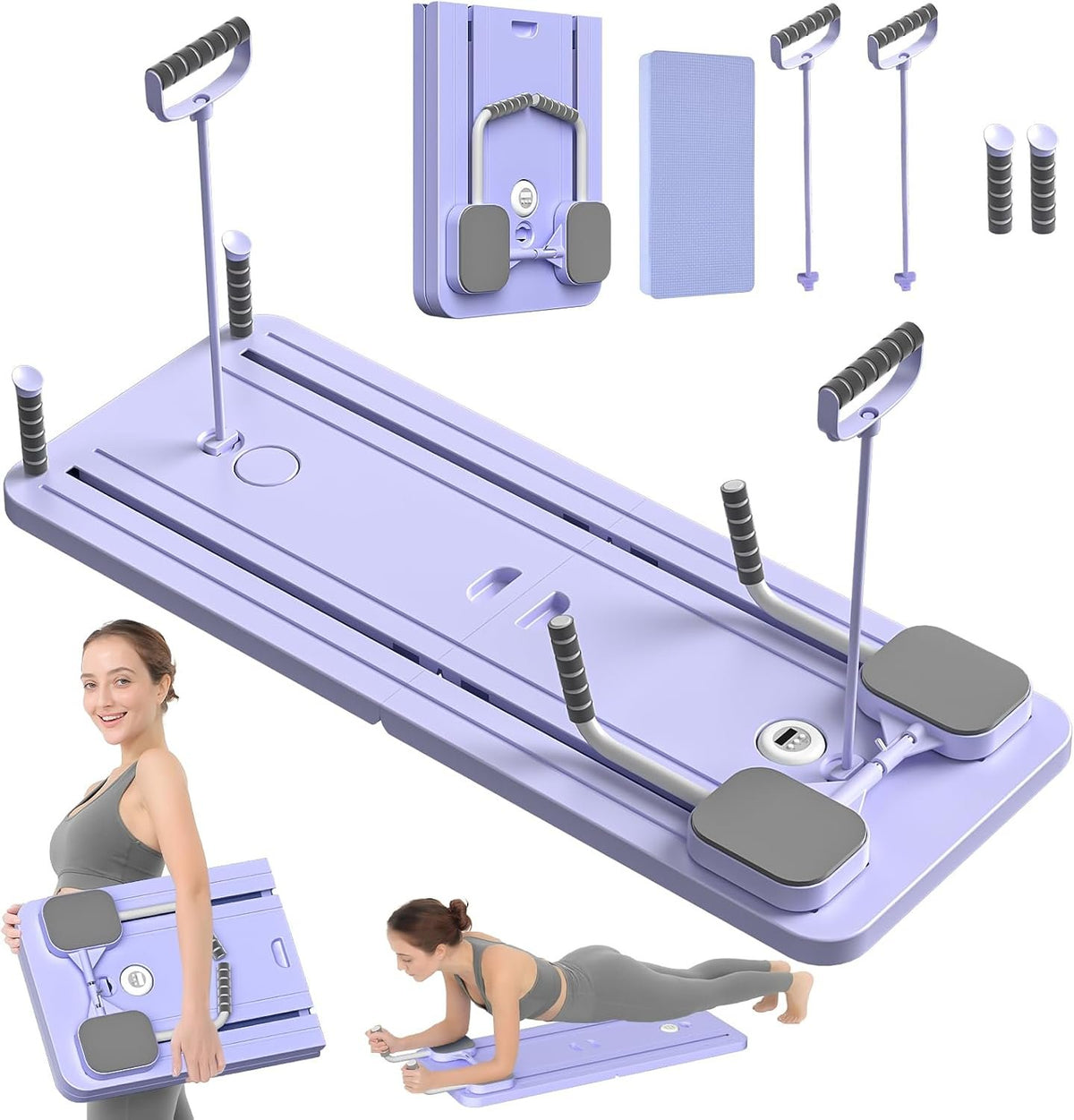 JANUA Pilates Board - Pilates Reformer Set, Multi-Purpose Foldable Pilates Reformer Board for Home, 5 in 1 Pilates Sliding Board