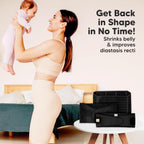 KeaBabies 3 in 1 Postpartum Belly Support Recovery Wrap - Belly Band for Postnatal, Pregnancy, Maternity - Girdles for Women Body Shaper (Midnight Black, M/L)