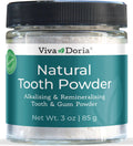 Viva Doria Natural Tooth Powder, Remineralizing, Natural Teeth Whitening, Breath Freshener | Refreshing Mint Flavor | 3 Oz Glass Jar