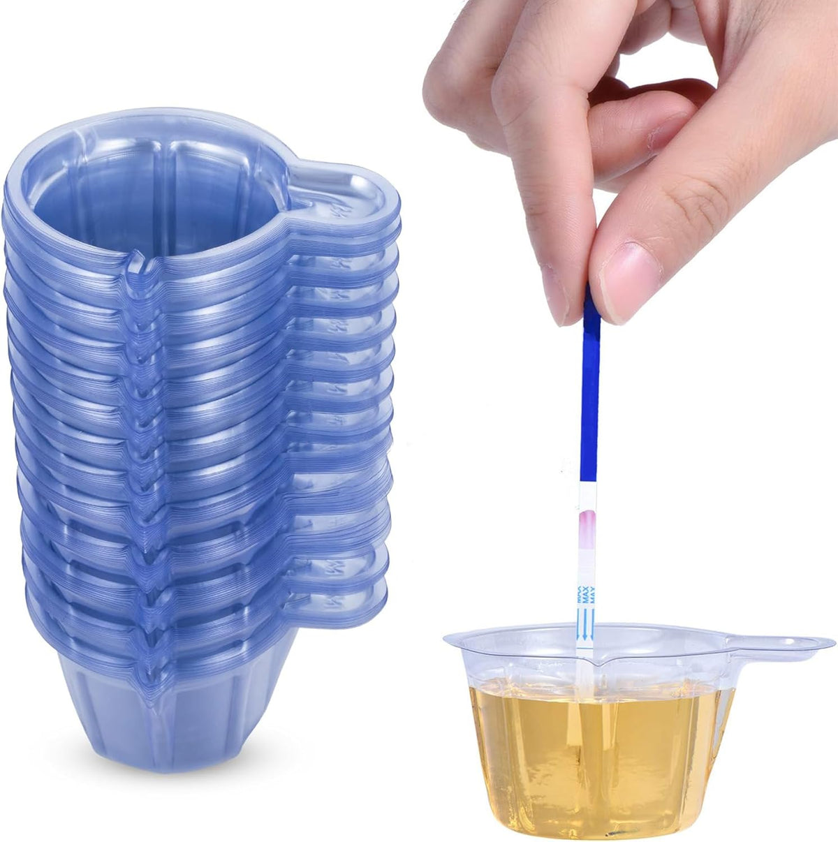 100 Pack Urine Cups, Pee Cup, 40ml Plastic Urine Cups Urine Specimen Container Cups for Pregnancy Test, Ovulation Test, pH Test