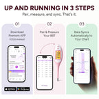 Easy@Home Bluetooth Basal Thermometer: Smart BBT for Ovulation with Large Backlit LCD Screen, 1/100th High-Precision Tracker & 30-Reading Memory | Compatible Premom App | EBT-770