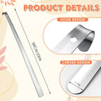2 Pcs 23" Extra Long Handled Metal Shoe Horn for Elderly, Silver | Shoehorn Dressing Stick for Senior Disabled Men Women Limited Mobility, Standing Reach Assist, No Bending Needed